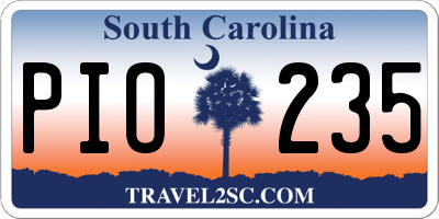 SC license plate PIO235