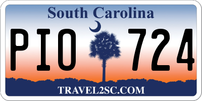 SC license plate PIO724