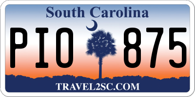 SC license plate PIO875