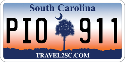 SC license plate PIO911