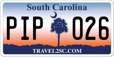 SC license plate PIP026