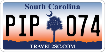 SC license plate PIP074