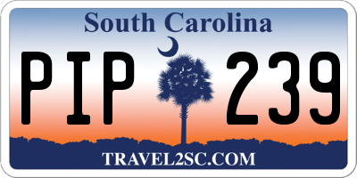SC license plate PIP239