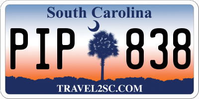 SC license plate PIP838