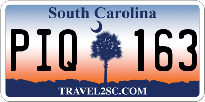 SC license plate PIQ163