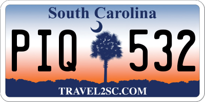 SC license plate PIQ532