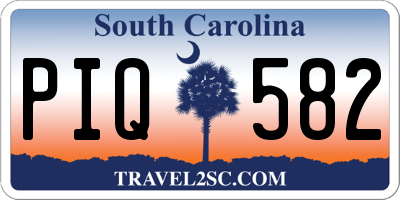 SC license plate PIQ582