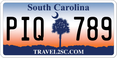 SC license plate PIQ789