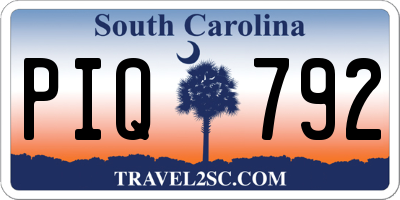 SC license plate PIQ792