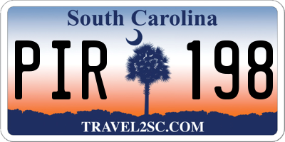 SC license plate PIR198