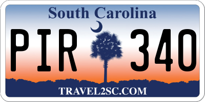 SC license plate PIR340