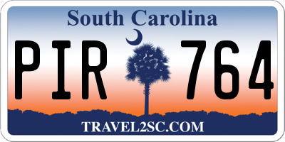 SC license plate PIR764