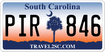 SC license plate PIR846