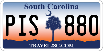 SC license plate PIS880