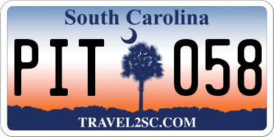SC license plate PIT058