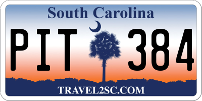 SC license plate PIT384