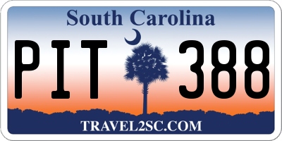 SC license plate PIT388