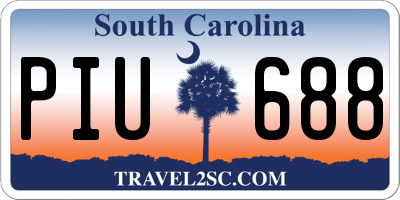 SC license plate PIU688