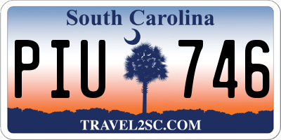 SC license plate PIU746