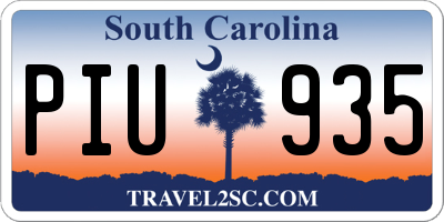 SC license plate PIU935