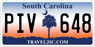SC license plate PIV648