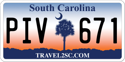 SC license plate PIV671