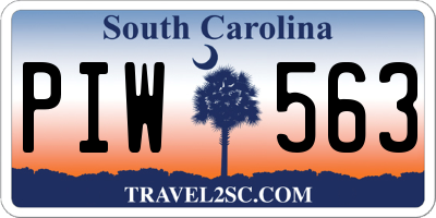 SC license plate PIW563