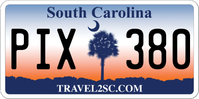 SC license plate PIX380