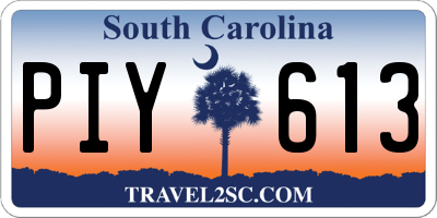 SC license plate PIY613