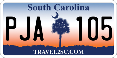 SC license plate PJA105