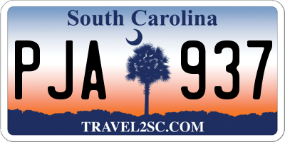 SC license plate PJA937