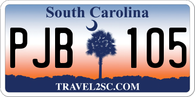 SC license plate PJB105