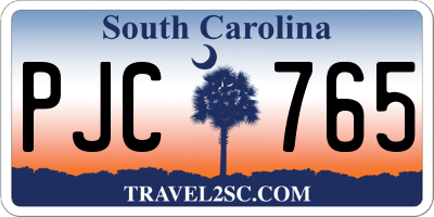 SC license plate PJC765
