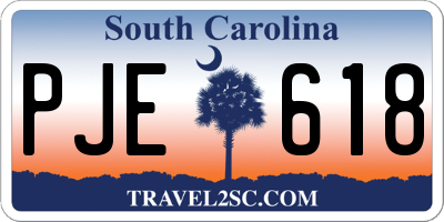 SC license plate PJE618