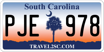 SC license plate PJE978