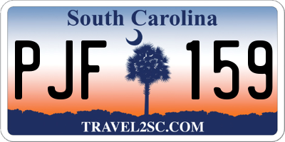 SC license plate PJF159