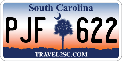 SC license plate PJF622