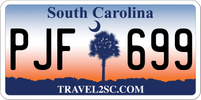 SC license plate PJF699