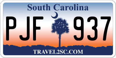 SC license plate PJF937