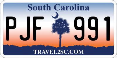 SC license plate PJF991