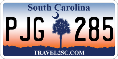 SC license plate PJG285