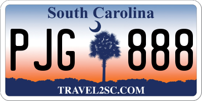 SC license plate PJG888