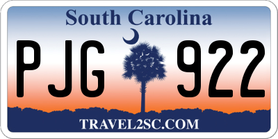 SC license plate PJG922