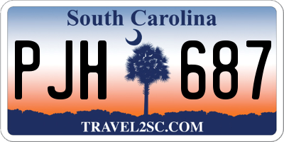SC license plate PJH687