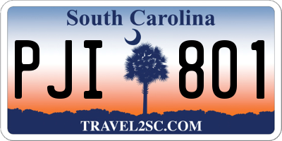 SC license plate PJI801