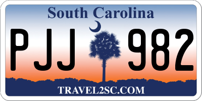 SC license plate PJJ982