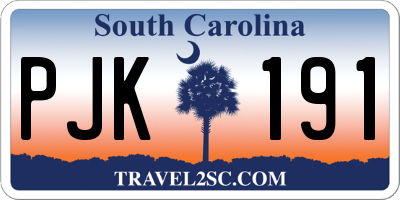 SC license plate PJK191