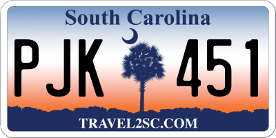 SC license plate PJK451