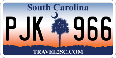 SC license plate PJK966