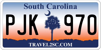SC license plate PJK970